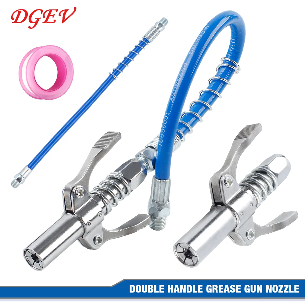 10000PSI Double Handle High Pressure Locking Grease Fitting,I/8 NPT Oil Pump Quick Release Grease Coupler,Repair Tool,Grease Gun