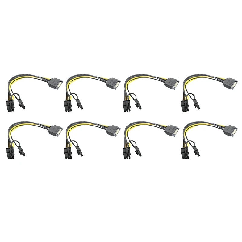 

Кабель питания PCI-E, 15Pin SATA папа-8 Pin(6 + 2), кабель питания SATA, кабель от 15Pin до 8 Pin, провод 18AWG для Graphic