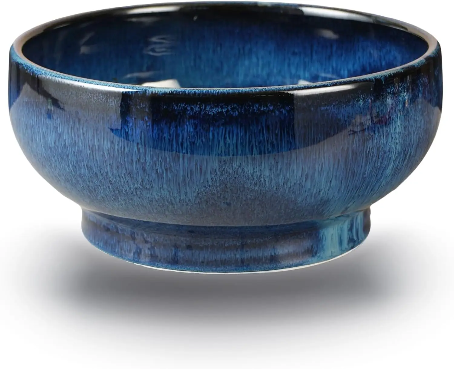 

Extra Large Ceramic Salad Bowl, Decorative Fruit Serving Bowl for Entertaining, 120 oz Footed Kitchen Bowl in Starry Blue