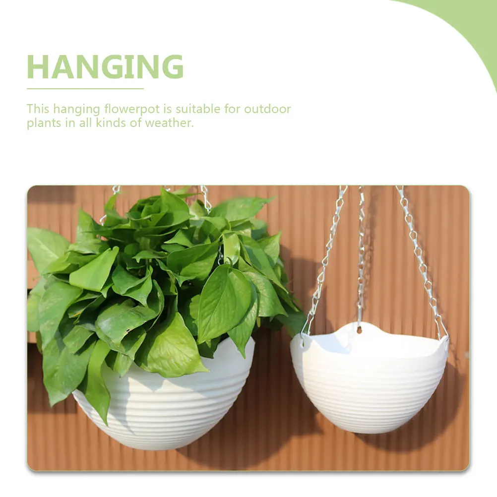 

3 set White Thickened Hanging Basket Garden Supplies Flower Pots Durable Planters Balcony Garden Supplies Containers