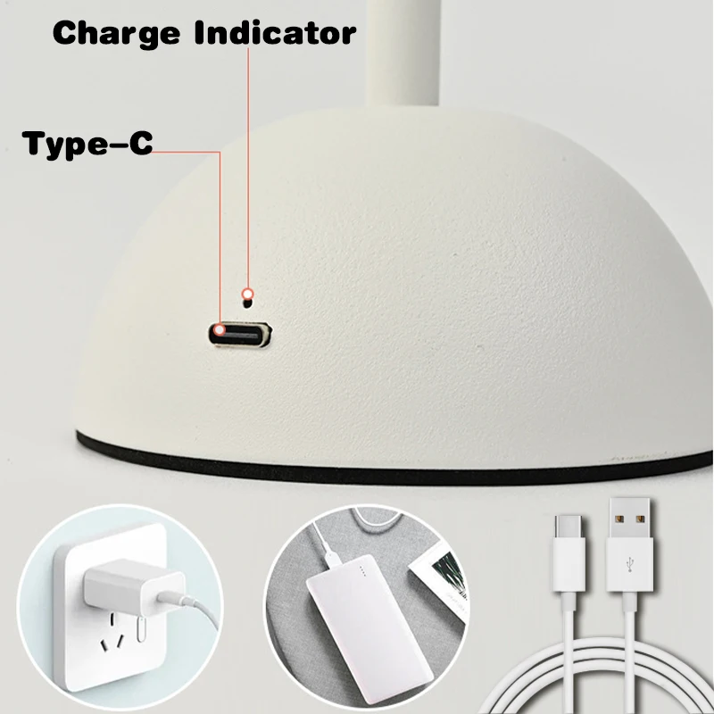 Imagem -03 - Portátil Led Battery Table Lamp Jantar Mood Light Recarregável Night Light Cordless Desk Lamp Cabeceira para o Quarto Cogumelo