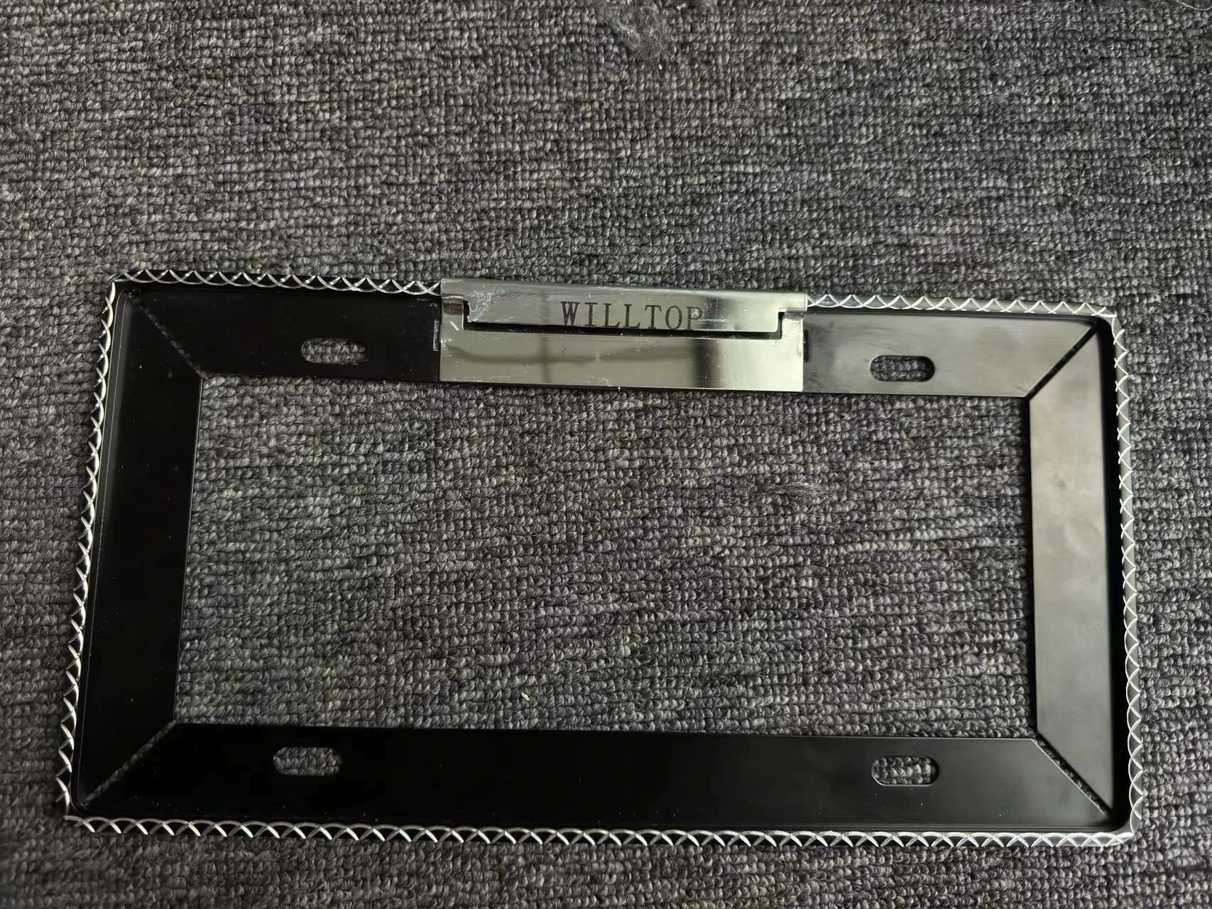 WILLTOP License Plate Holder  Heavy Duty Metal Stainless Steel Front & Rear Car Tag Cover,Rust Proof Mirror Polish Holder,with M