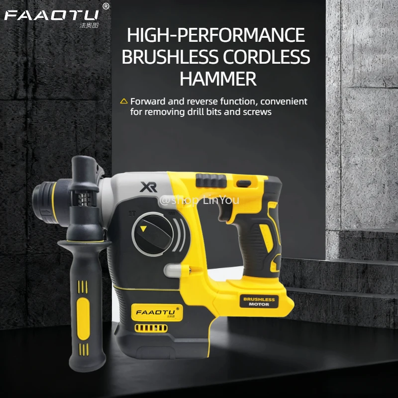 

FAAOTU 18V/20V MAX SDS PLUS L Rotary Hammer Drill Brushless Cordless Impact Hammers Tool Only（no battery)