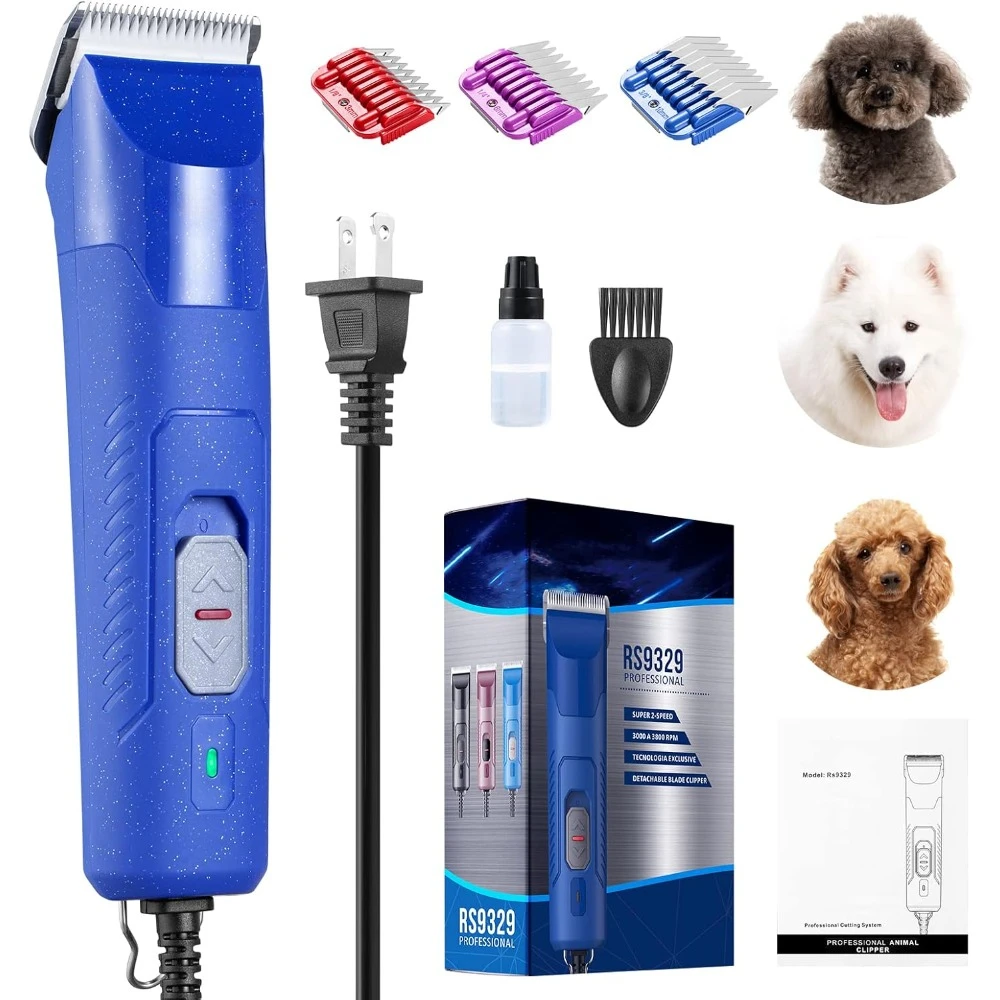 

Professional Dog Grooming Electric Corded Clipper Super 2-Speed,Low Noise,Cool & Quiet Running Design for Thick Heavy Coats