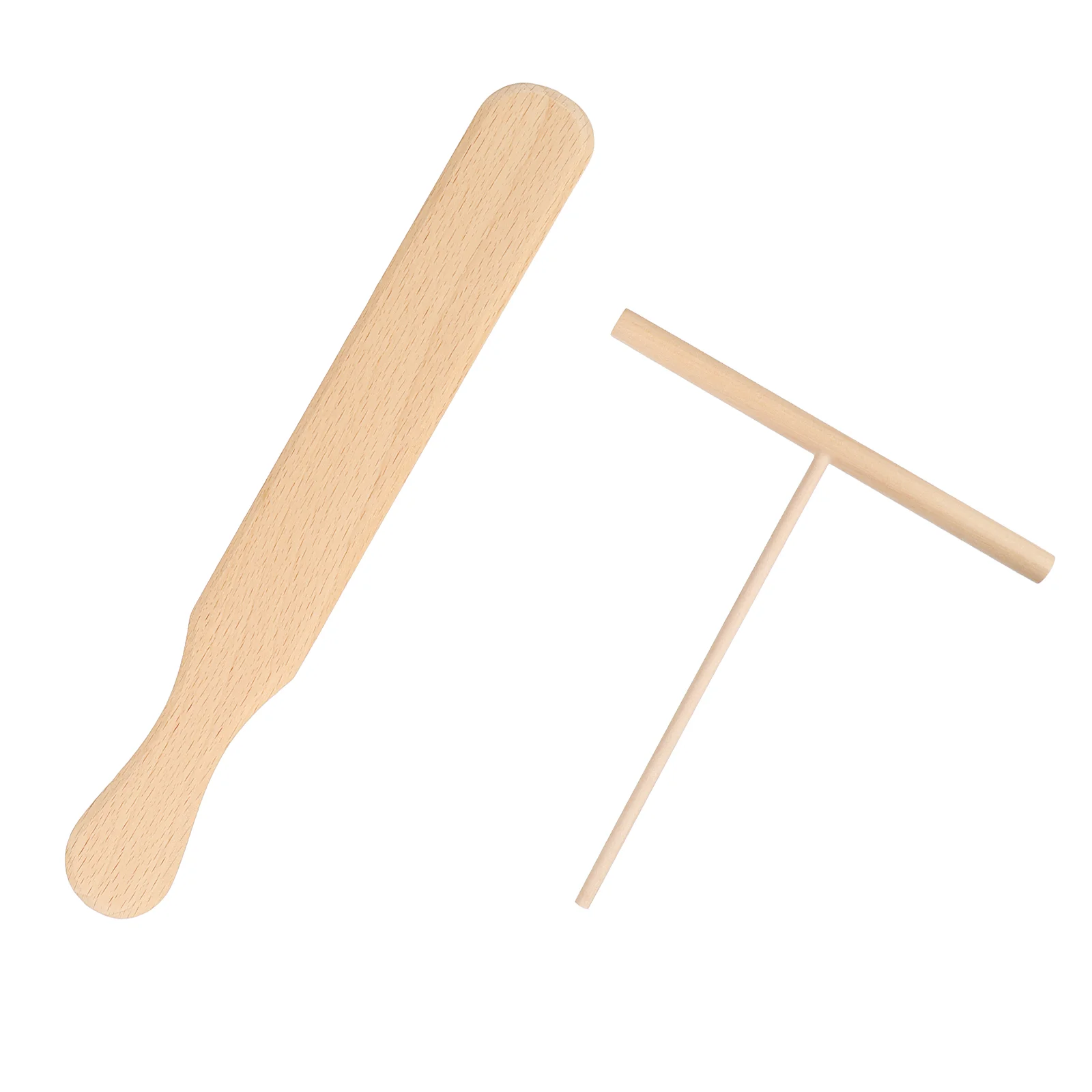 Cabilock 2pcs Wooden Crepe Spatula Spreader Wooden Spatula Set Beechwood Pancake Tortilla Maker Tools