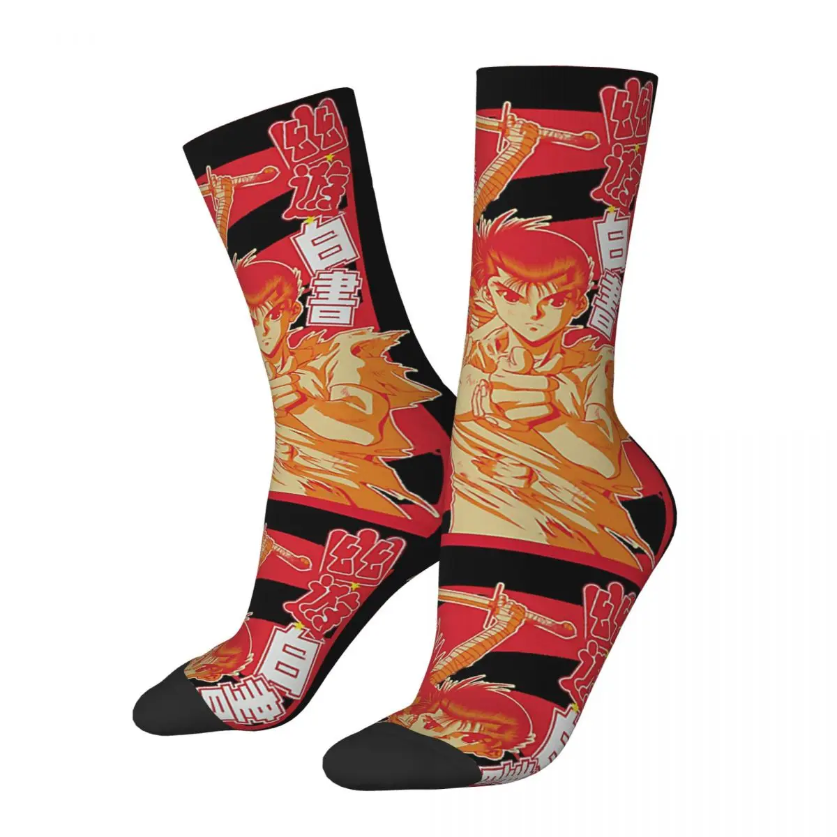 Handsome Urameshi Yuusuke Crazy Men's compression Socks Unisex Yu yu hakusho Harajuku Seamless Printed Novelty Happy Crew Sock