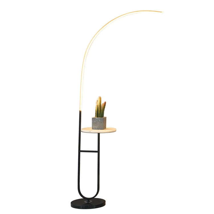 Nordic Modern Arc Standing Gold Arc Floor Lamp With Table Floor Lamp  Bedroom Light for Living Room Corner Led Lamp