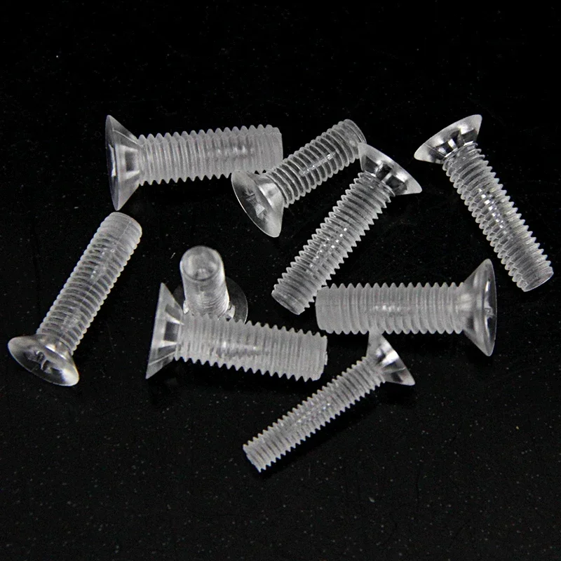 20pcs plastic screws, nylon, transparent screws, PC countersunk head, flat head, cross acrylic, M3 M4 M5 M6