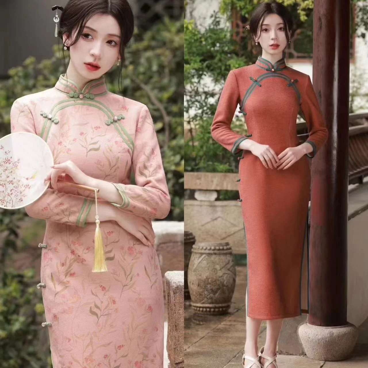 

Элегантное длинное платье-ципао Dr. Manli из бархата в ретро-стиле, молодежное, модное, 2025 года, традиционный китайский костюм, женственный дизайн