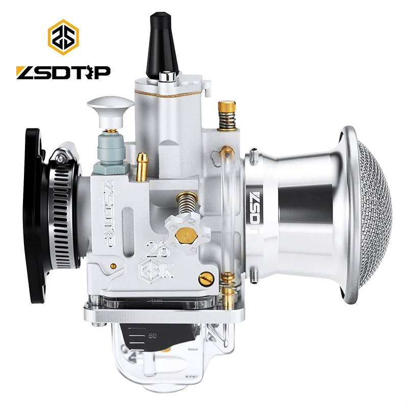 

ZSDTRP Серебристый карбюратор с ЧПУ из ШИМ с адаптером форсунок Воздушный фильтр для 125cc 250cc Байк Мотокросс Карбюратор Скутер ATV