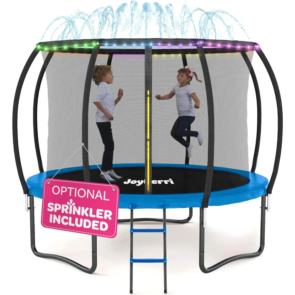 

Trampoline for Kids and Adults - 12Ft Trampoline with Net - with Bonus Sprinkler and LED Lights/ASTM Certified/Extra Sturdy