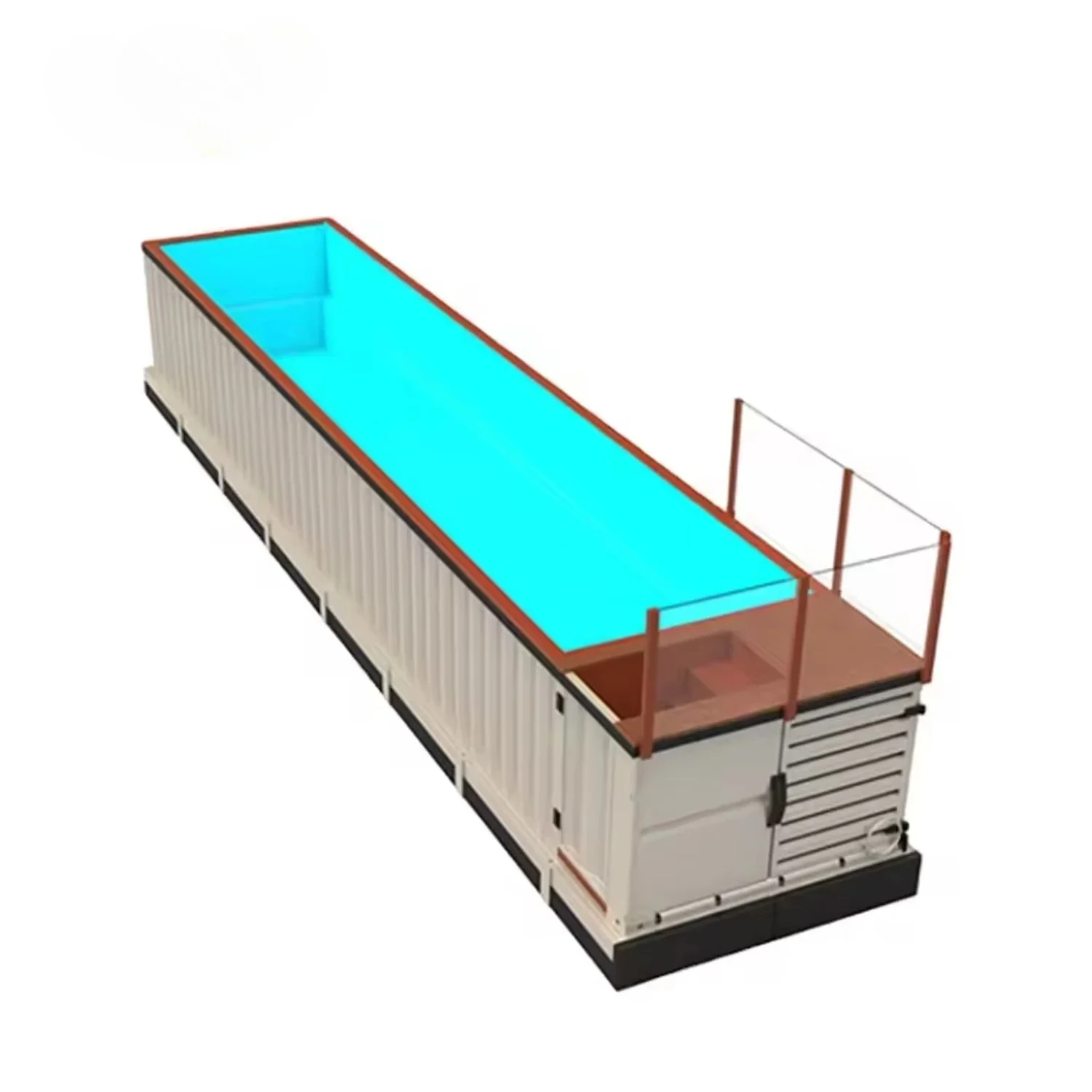 プラグアンドプレイ20フィートコンテナスパプール、ポンプとライトが事前に取り付け済み、すぐに楽しめます。