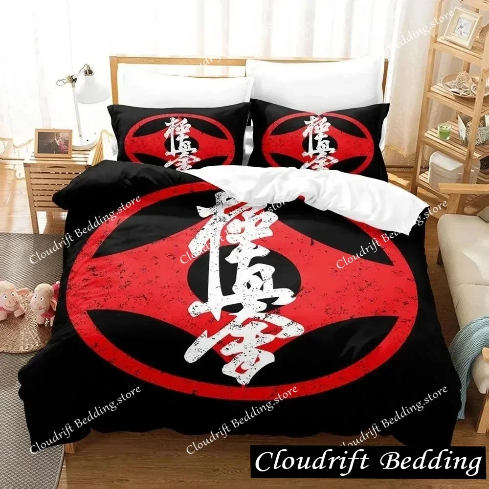 

3D Printed Kyokushin Karate Bedding Set Boys Girls Twin Queen Size Duvet Cover Pillowcase Bed Boys Adult Home Textileextile