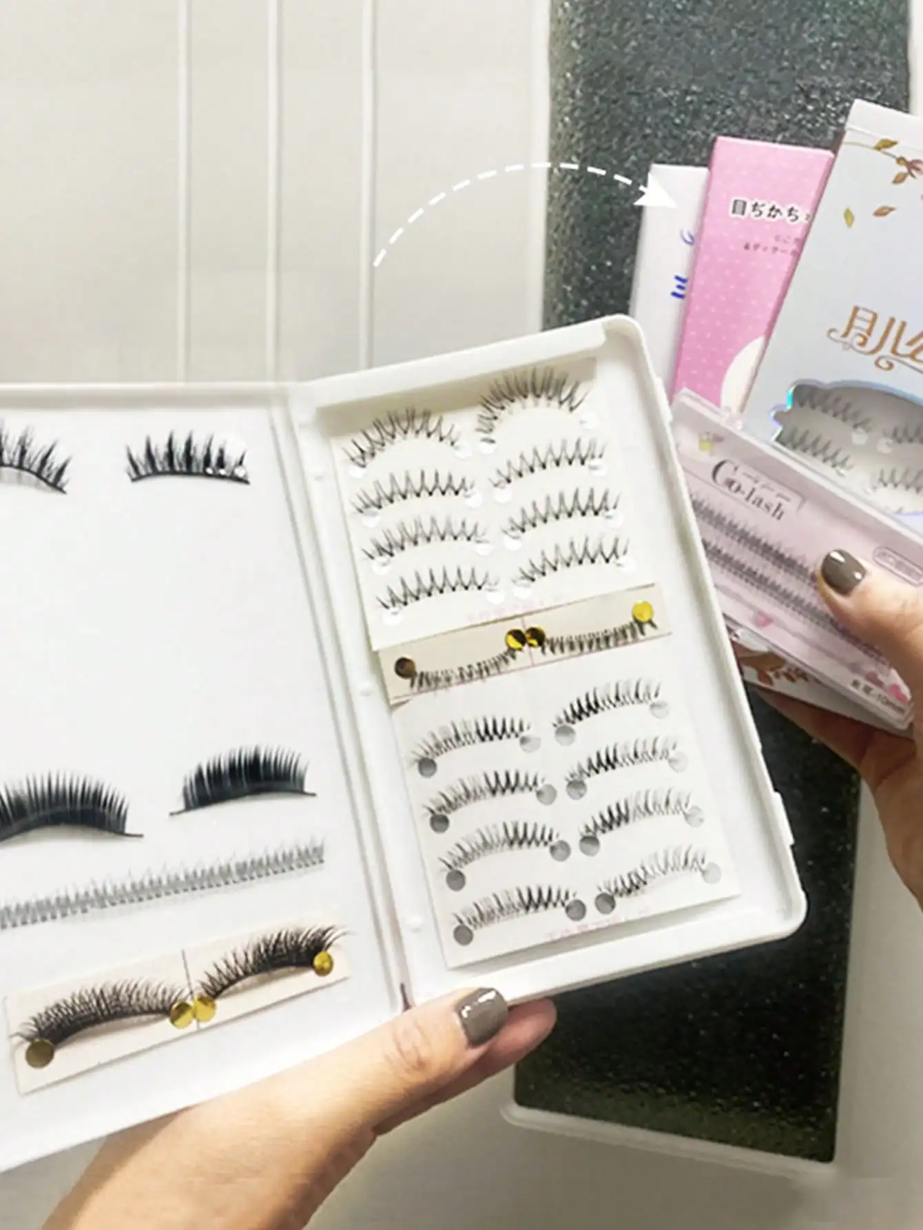1 Pcs Mixed Styles Natural Half False Eyelashes Multipack Reusable Handmade Cluster Lashes Storage Case Eye Makeup Supplies