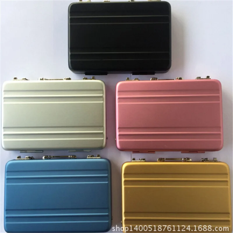 Aluminum Storage Box Business ID Credit Card Holder Mini Suitcase Bank Card Box Holder 2023 New Jewelry Case Rectangle Organizer