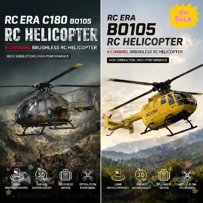 RC ERA RC Helicopter C180 BO 105 Dual Brushless One Key Inverted Flight Optical Flow Positioning Lidar 3D Flight Outdoor Hobby