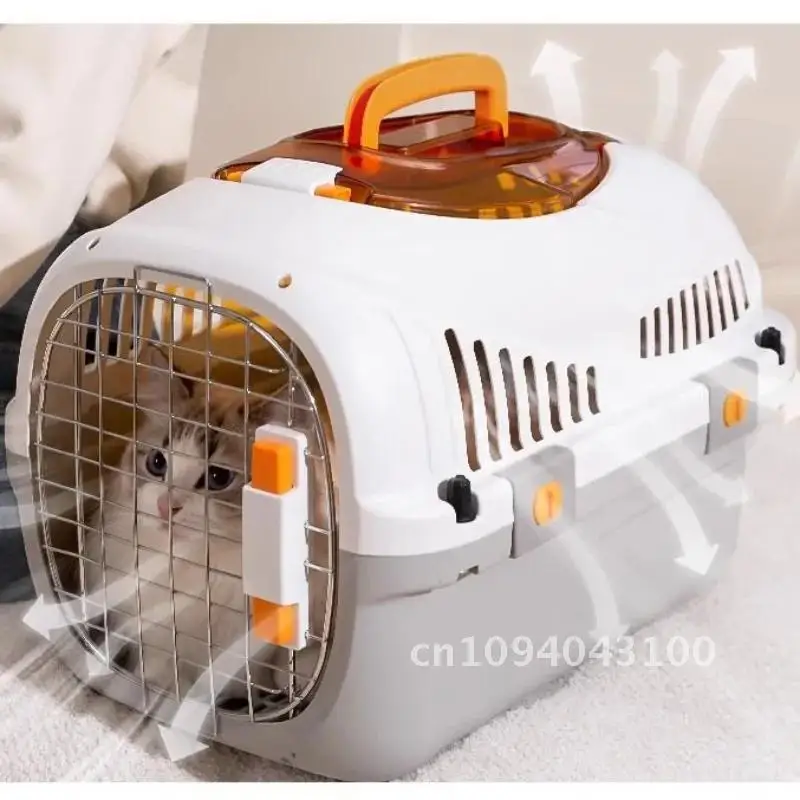 

Portable pet travel airline box Simple style pet Multifunctional cage pet cat box Ventilated and cage breathable car transport