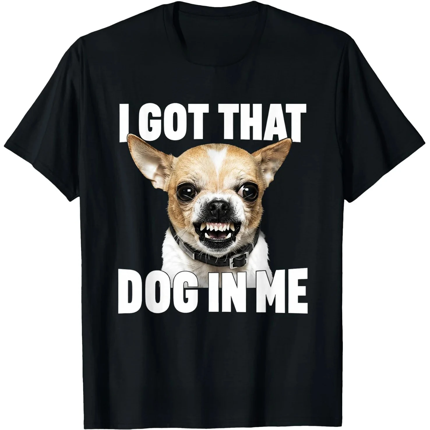 Te digo que no soy un chihuahua, mi mamá dijo que soy un bebé. Camiseta para hombre, de algodón, de manga corta, holgada y de corte amplio.