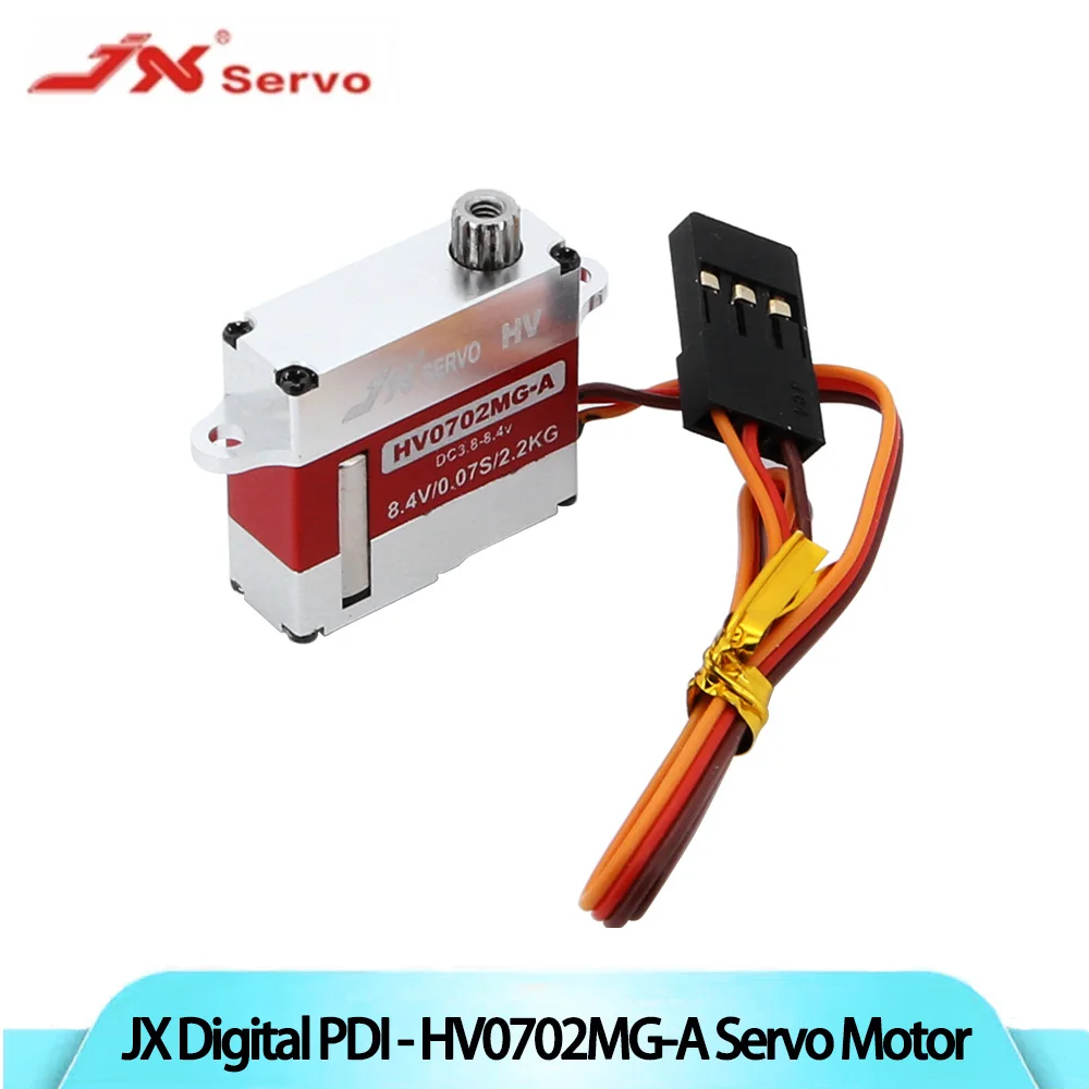 

JX PDI-HV0702MG-A 2.2KG 7MM-thin Metal Gear Digital Wing Servo Coreless Motor for Fixed-wing FPV Drone Helicopter Models
