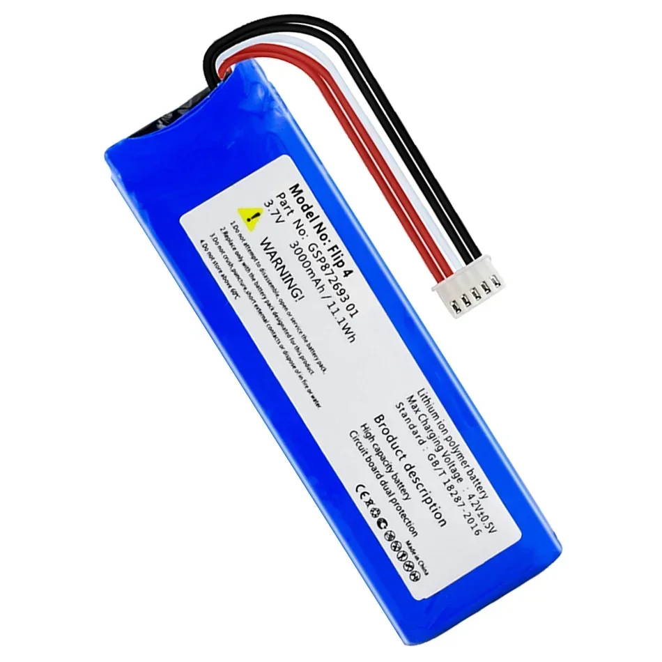 Speaker Battery GSP872693 (GSP872693 01) 3000mAh for JBL Flip 4, Flip4 Special Edition Replacement Batteria