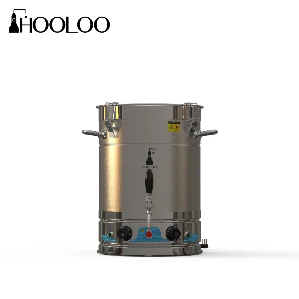 HOOLOO Brewing Pot 50L/65L 304 Stainless Steel Sanitary Food Grade Fermentation Electric Heating 110V/220V for Moonshine Still