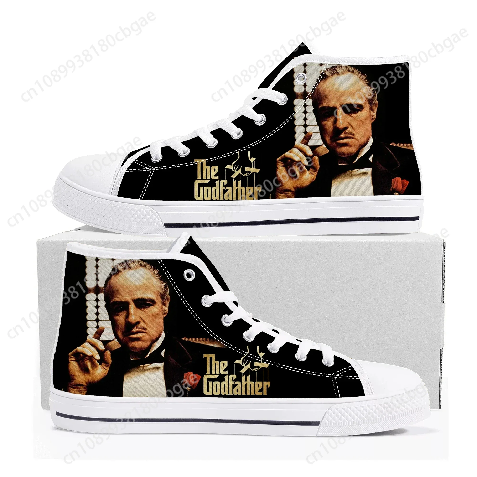 

Hot Cool Movie The Godfather High Top Sneakers High Quality Mens Womens Teenager Canvas Sneaker Casual Couple Shoes Custom Shoe