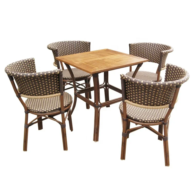 

Wholesale Wicker Garden Furniture Set Outdoor Poly Rattan Restaurant French Bistro Tables Chairs