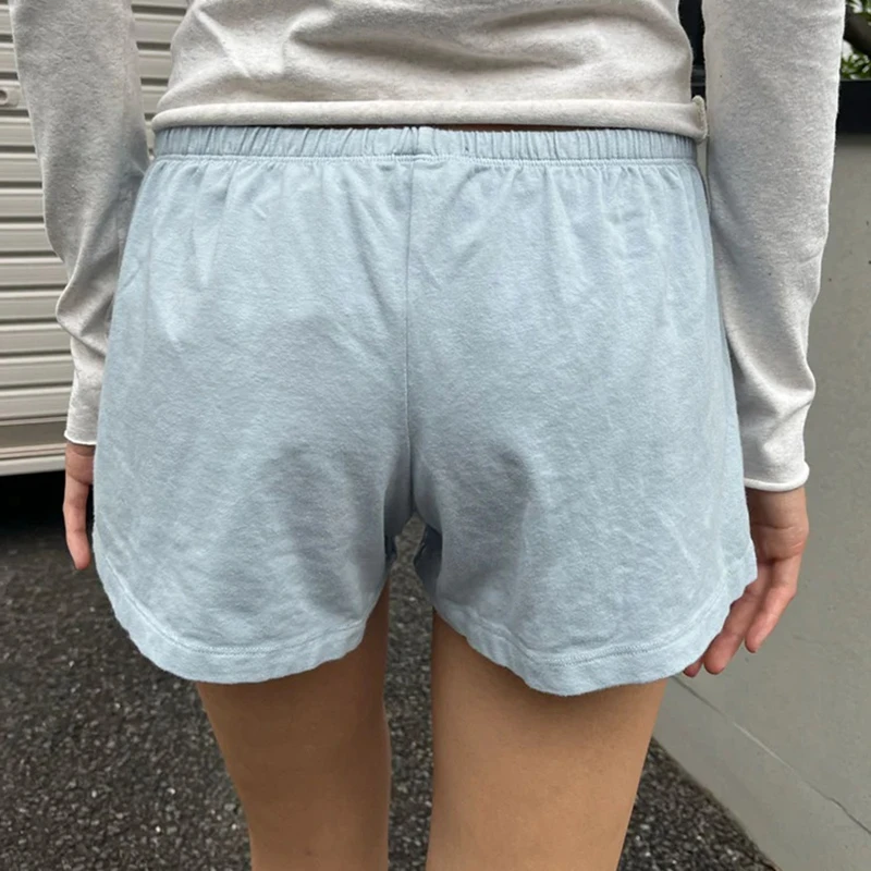 Mulheres lounge baixo crescimento shorts confortável macio pijamas inferior casual calças de cintura elástica y2k estética magro ajuste calças saindo roupas