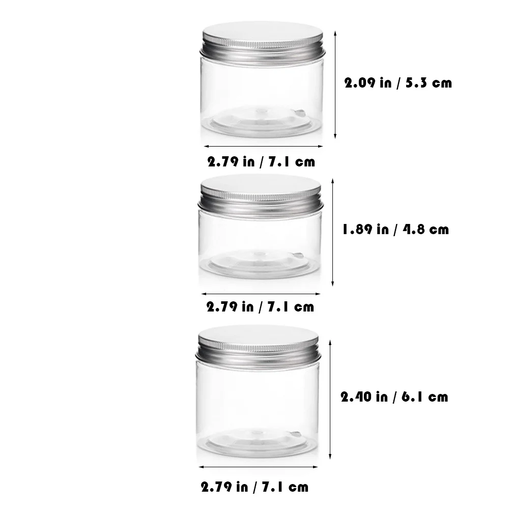 3Pcs Empty Cream Jars Premium Plastic Lotion Containers for Travel Skincare Storage Round Screw Top Refillable Sample Bottles