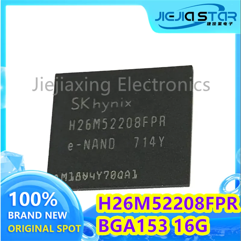 2 pieces H26M52208FPR 100% imported BGA153 5.1 emmc 16G mobile phone hard drive chip IC electronics