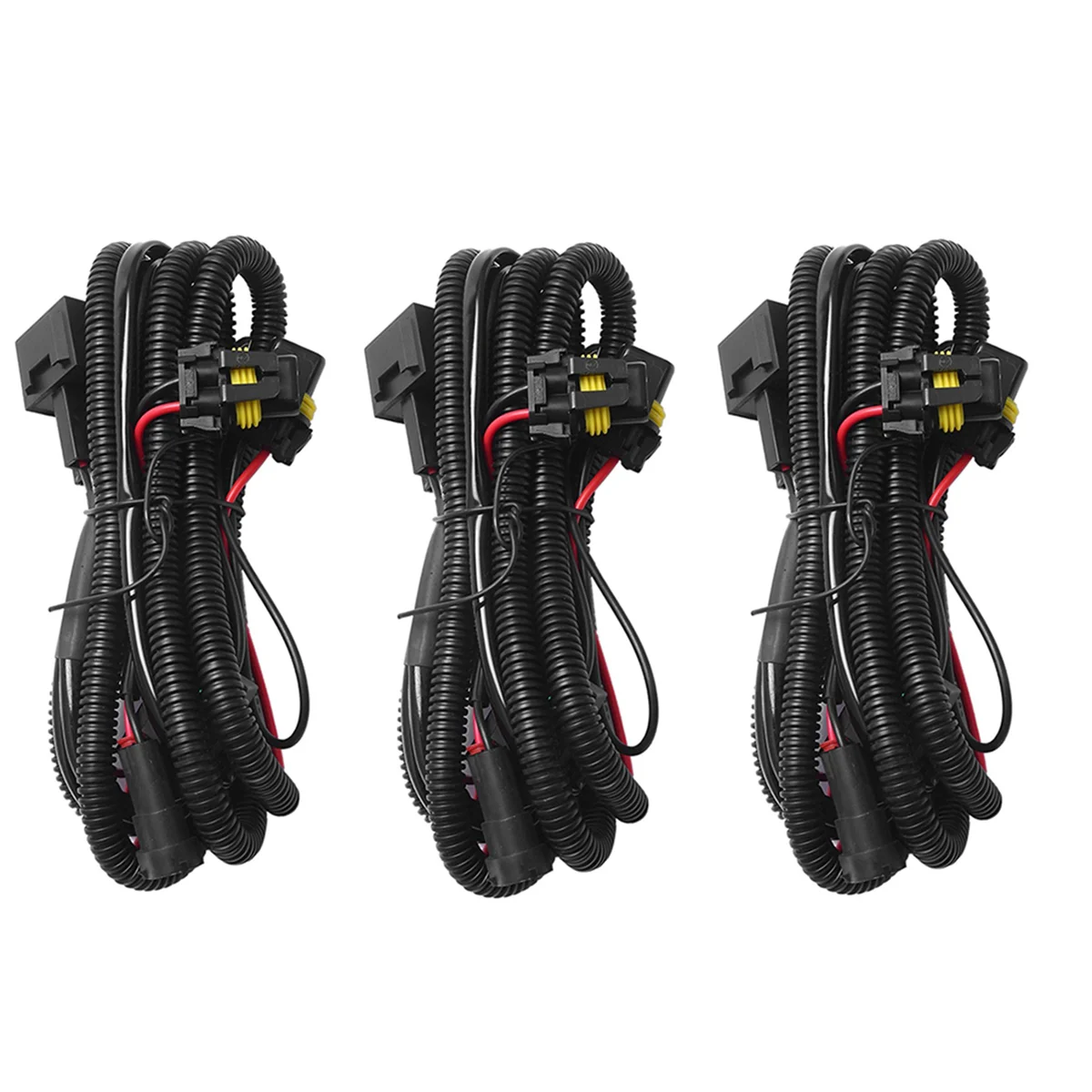 3Pcs Car Fog Light Relay Harness H11 880 Relay Adapter Extension Cable 40A LED Light and Halogen Fog Light Connector