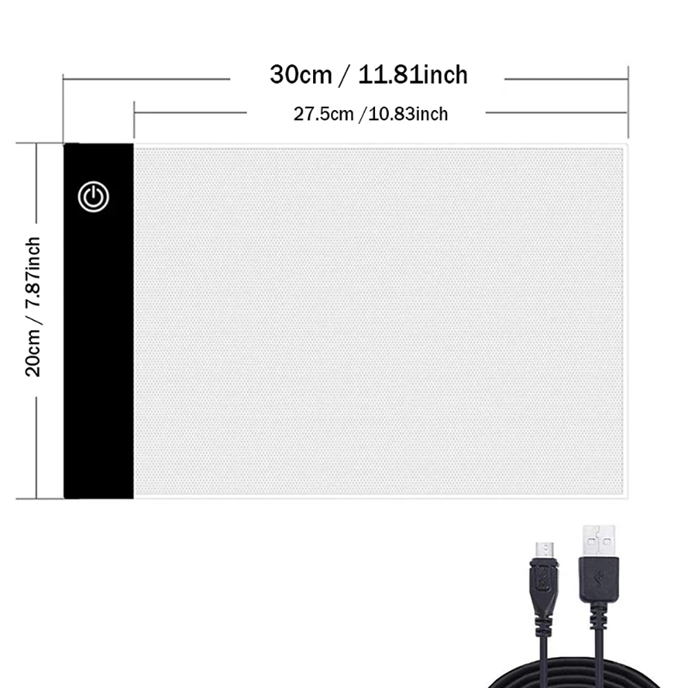 Podkładka LED A4 do malowania diamentami, zasilana przez USB tablica świetlna Cyfrowy tablet graficzny do rysowania Tablica do malowania