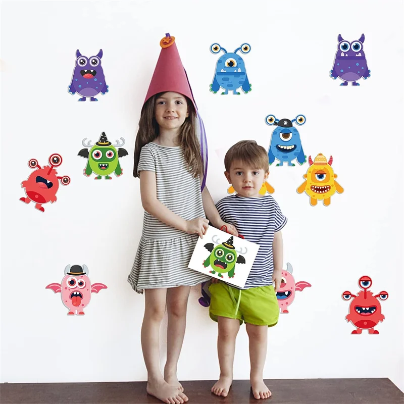 Halloween Make a face Sticker DIY Make Your Monsters Cartoon Puzzle Stickers Matching Sticker For Kids Children Party Favor Gift