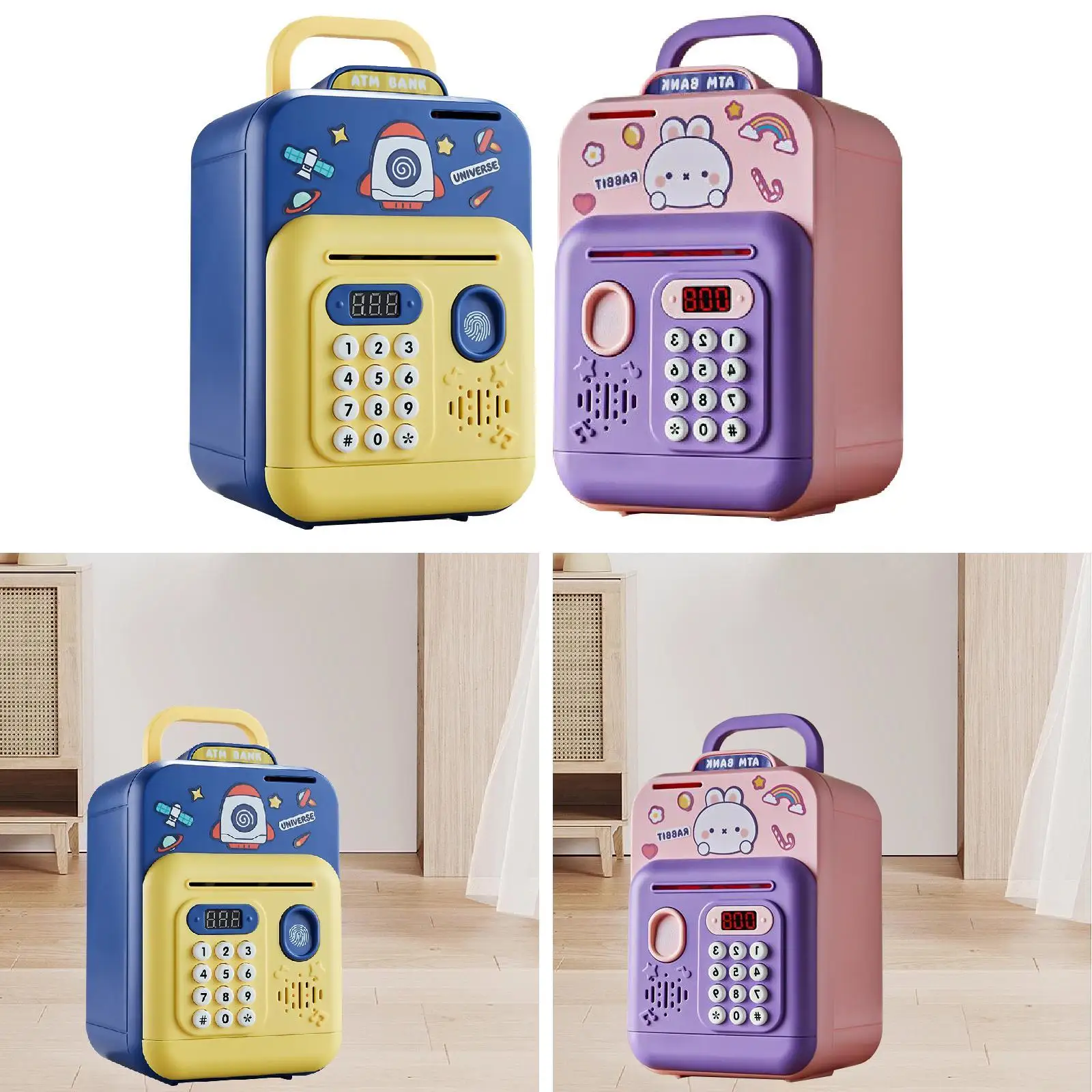 ATM Piggy Bank for Kids, Electronic Money Bank ,Auto Scroll Money ,Stylish Money Box for Ages 3 4 5 6 7 8 Years Old Kids Gift