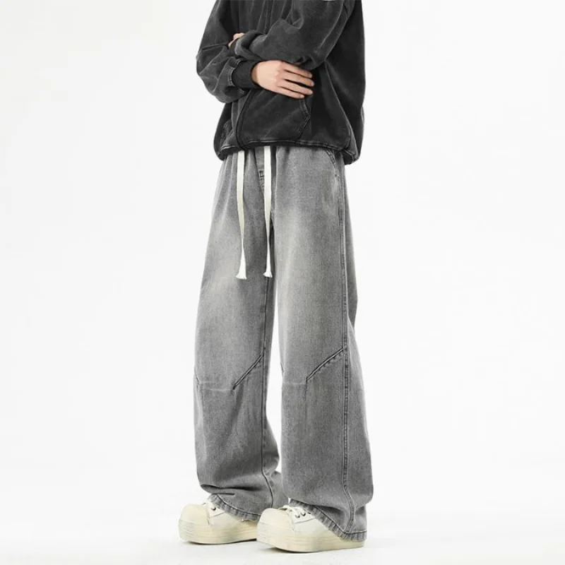 

Men's Spring And Summer Loose And Fashionable American Style Jeans Straight Tube Retro Wide Leg Drape Casual Long Pants