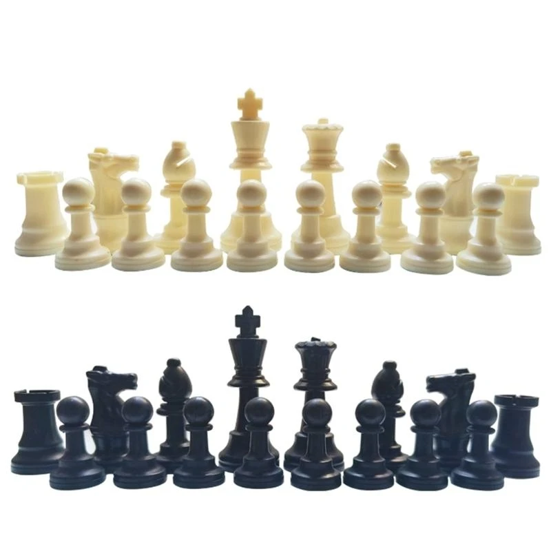 

32 Pcs Plastic International Chess Pieces Chess Game Pawns Figurine Pieces Tournament Chessmen Chess Board Accessories