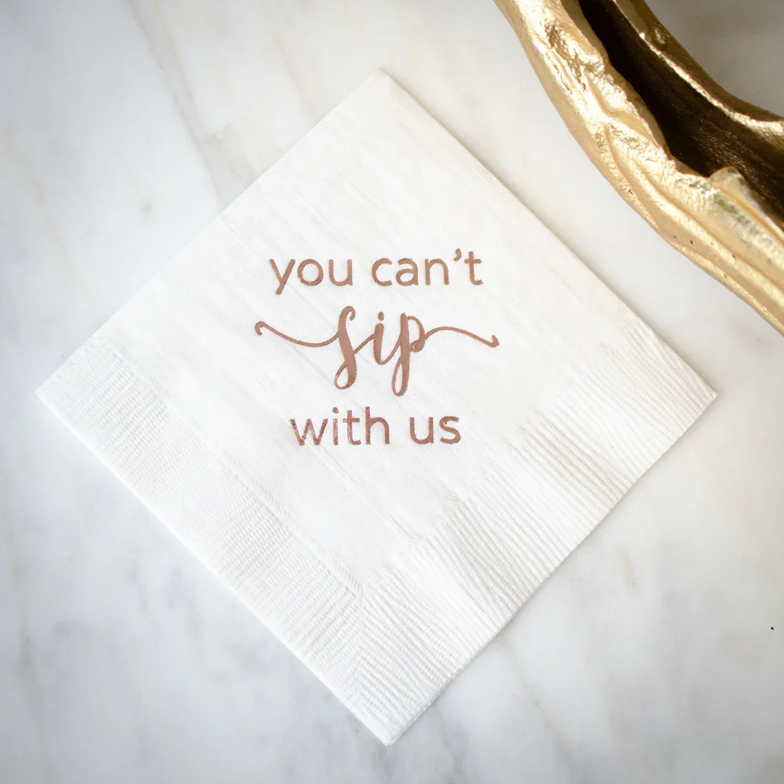 You Can't Sip With Us Napkins, Bachelorette Party Napkins, Mean Girls Party Decor, Rose Gold Foil Cocktail Napkins, Girl's Birth