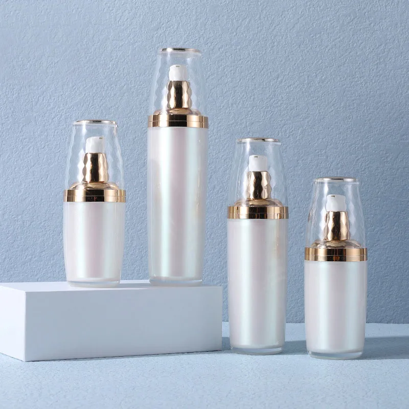 ขวดปั๊มอะคริลิคทรงกลมขนาด 120 มล. สำหรับบรรจุเซรั่ม/โลชั่น/อิมัลชั่น/รองพื้น/เจลโทนเนอร์/เอสเซนส์/มอยส์เจอร์เจล/ผลิตภัณฑ์ดูแลผิว/เครื่องสำอาง