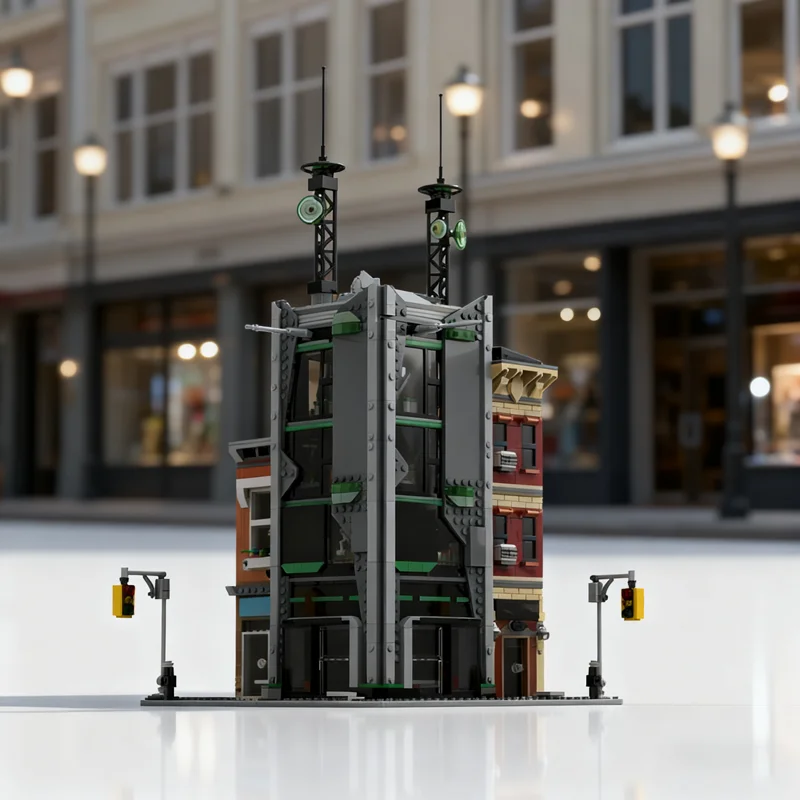 

1809pcs MOC Oscorp Tower Super Heroes Model Building Blocks Construction Toys Festival Gifts Creative Education Idea Brick
