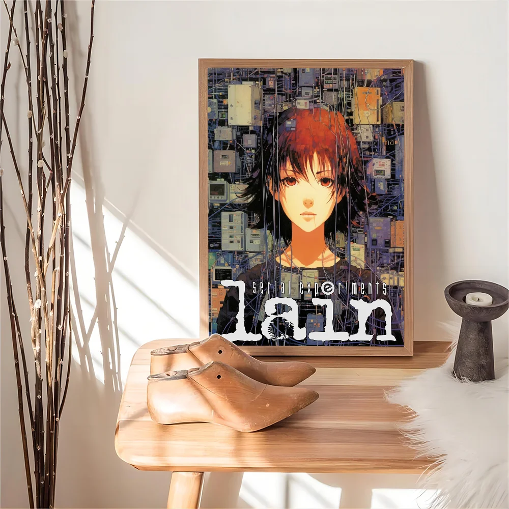 Japan Anime Lain Movie Sticky Posters Vintage Room Bar Cafe Decor Nordic Home Decor