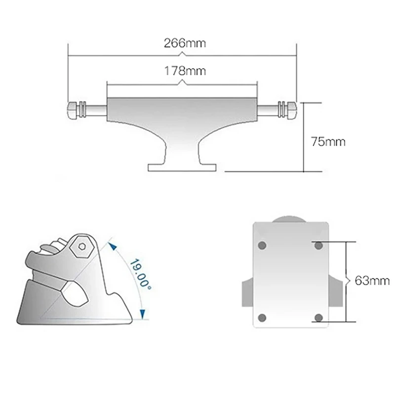 Longboard Trucks Skateboard Bridge Professional 5.25 pollici Skateboard staffa Skateboard Board Bridge Parts