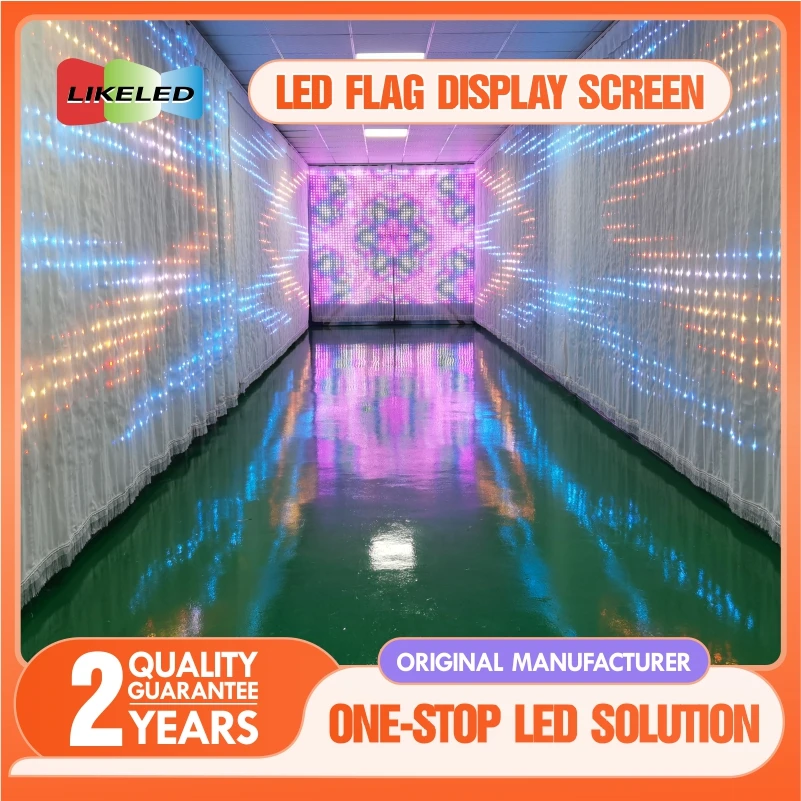 P1.2/P1.5 Drone Show Flying LED Mesh Transparent Film Display Screen Foldable LED Magic Carpet Screen Hologram Flying Display view 5