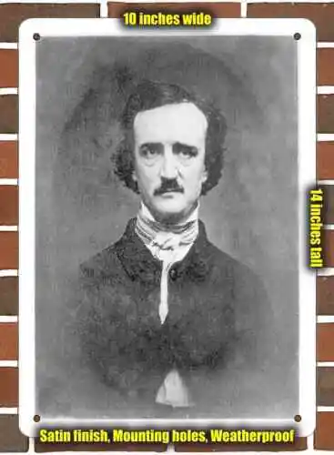 Metal Sign - 1904 Edgar Allan Poe Portrait- 10x14 inches