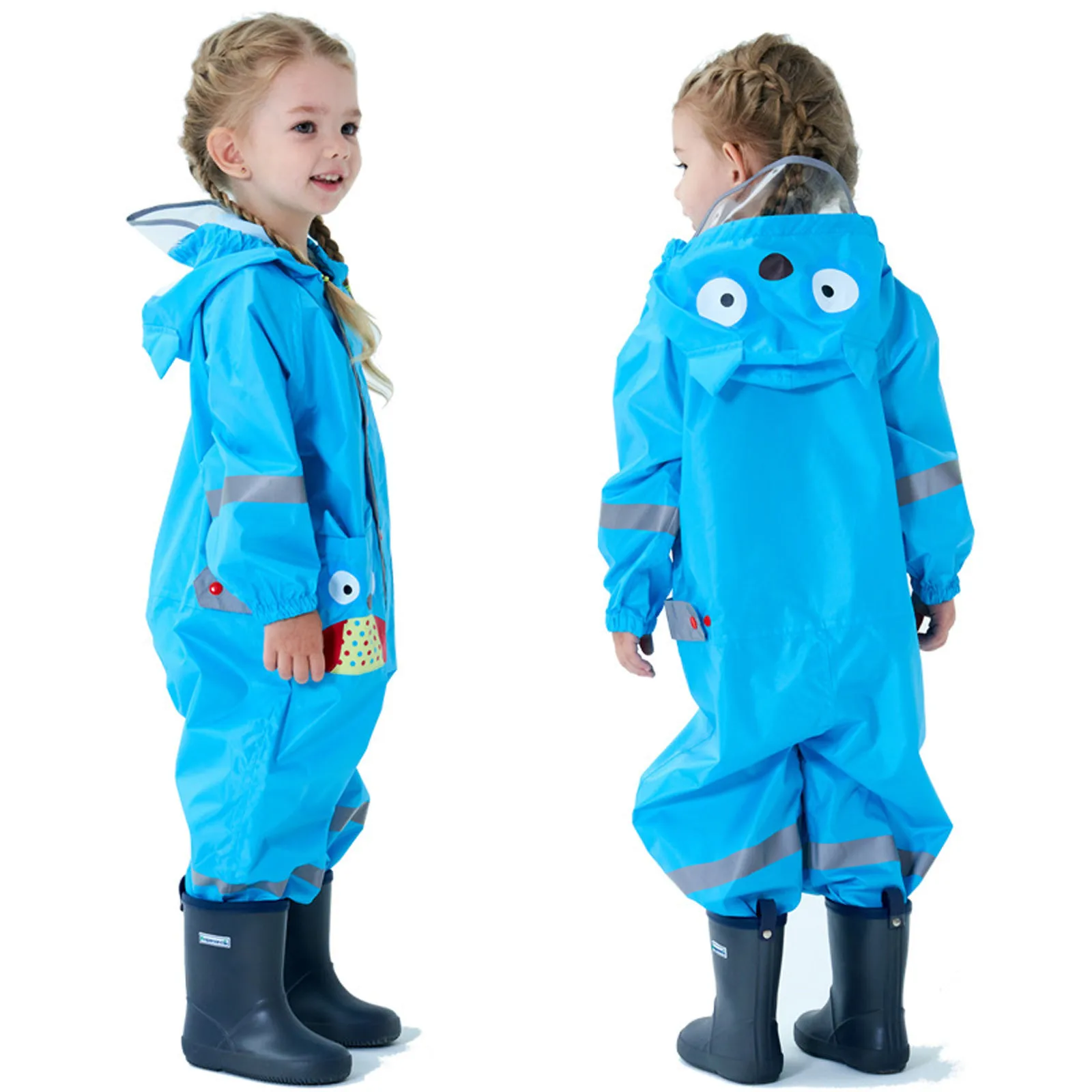 Chubasquero para niños, chubasquero impermeable para niños y niñas, mono con capucha, chubasquero de una pieza, ropa impermeable para bebés con dibujos de dinosaurios