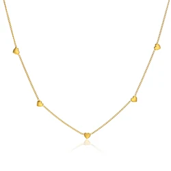 Heart Link Choker Chain Necklace for Women,stainless Steel Jewelry Girlfriend Gift
