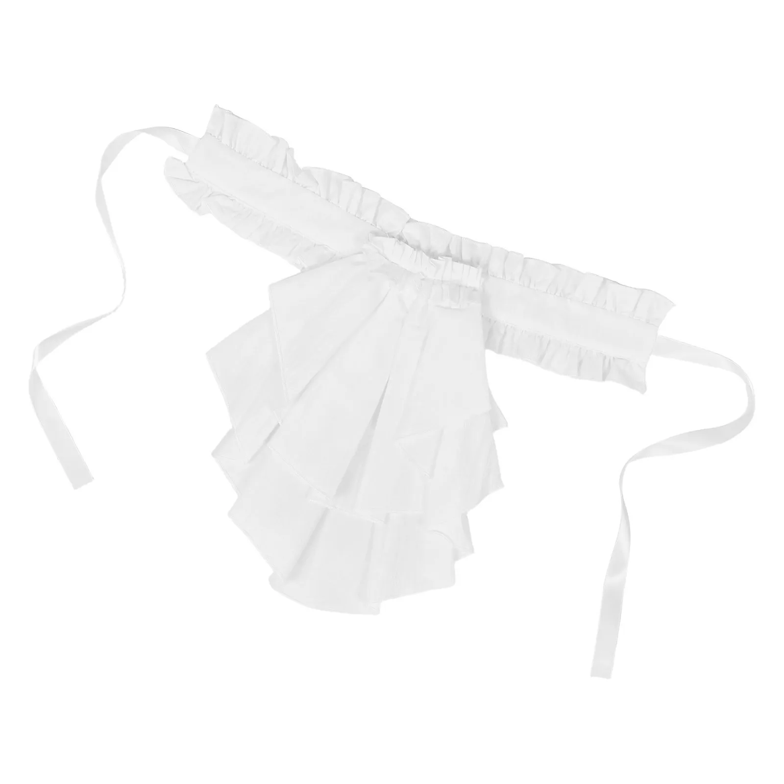 الأبيض انفصال المحكمة نمط طوق تكدرت متعدد الطبقات فو برقبة قابل للتعديل خمر الدانتيل متابعة تصميم للنساء الشتاء #5