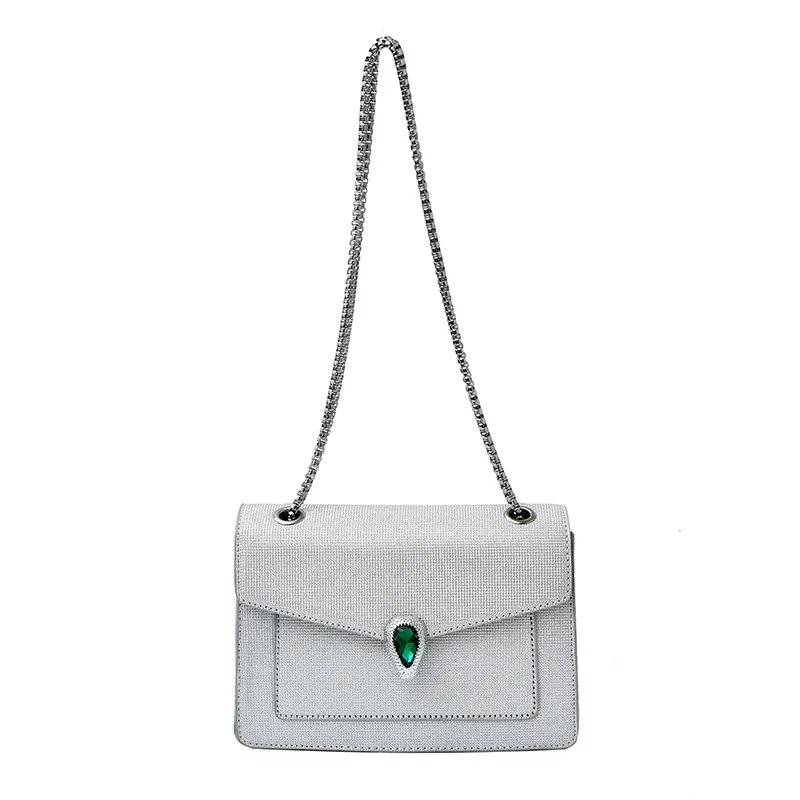 حقيبة كتف أنيقة منقوشة على شكل ثعبان 2025، حزام سلسلة قابل للتحويل، حقيبة مربعة على الطراز العتيق للنساء ليلاً ونهارًا #5