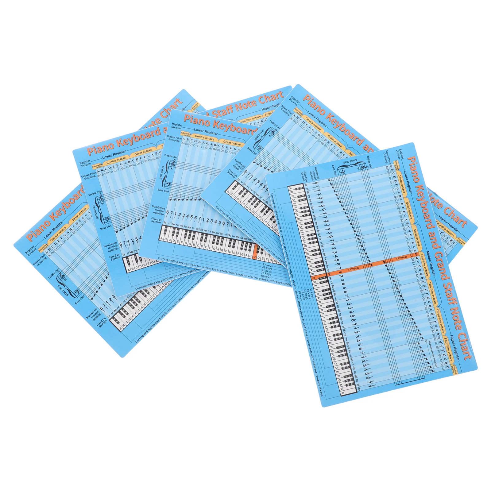 

5 Pcs Piano Learning Assistance Keyboard Note Labels Detachable Guide Color Stickers Decals Chart Adhesive