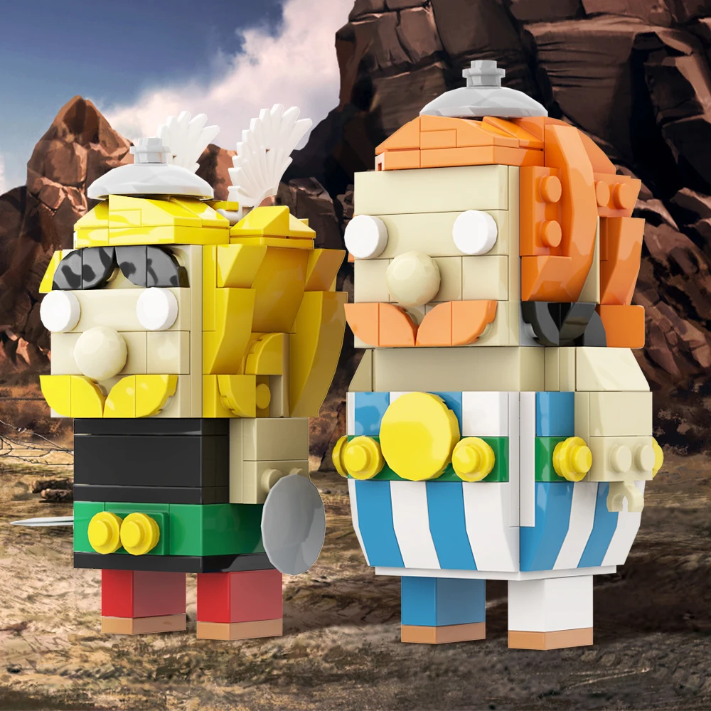 

Gobricks MOC Asterixs And Obelixs Brickheadzs Building Block set Fantasy New Country Combat Adventure Game Brick Toy Kids Gift