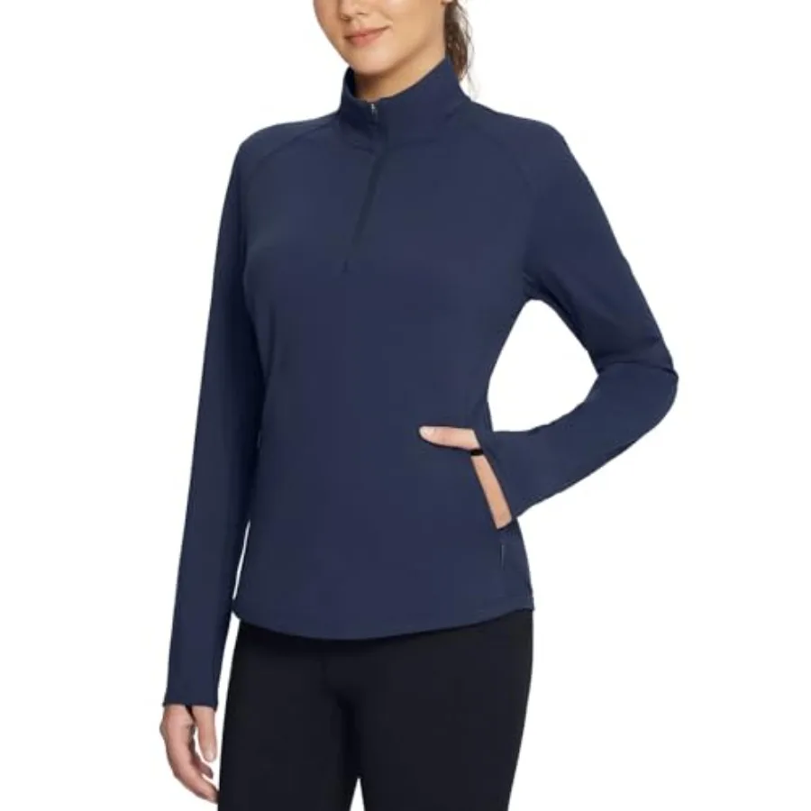 Chaqueta de Forro Polar para Mujer, Resistente al Agua, con Media Cremallera, Camiseta Térmica de Golf, Ropa para Correr en Clima Frío, Invierno